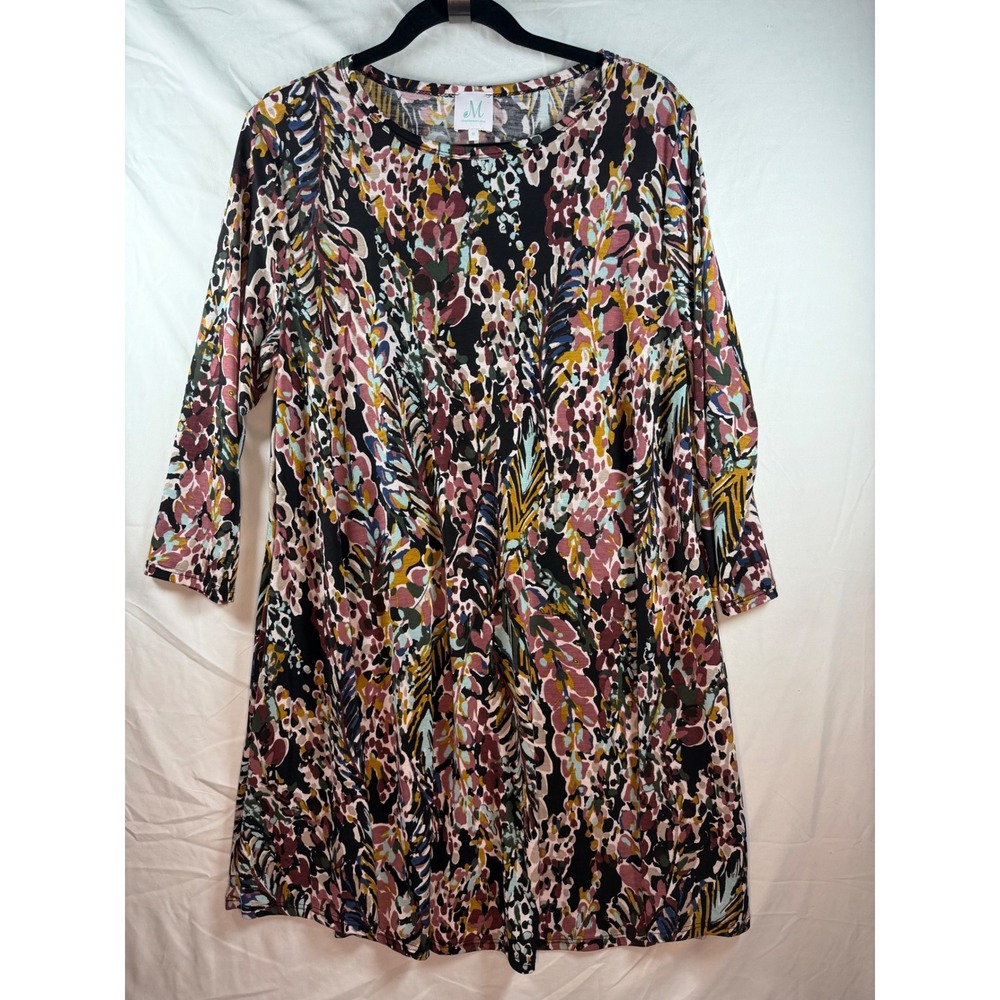 Shop the Mint Women Abstract Floral Print 3/4‎ Sleeve Shift Dress Size M cottage
